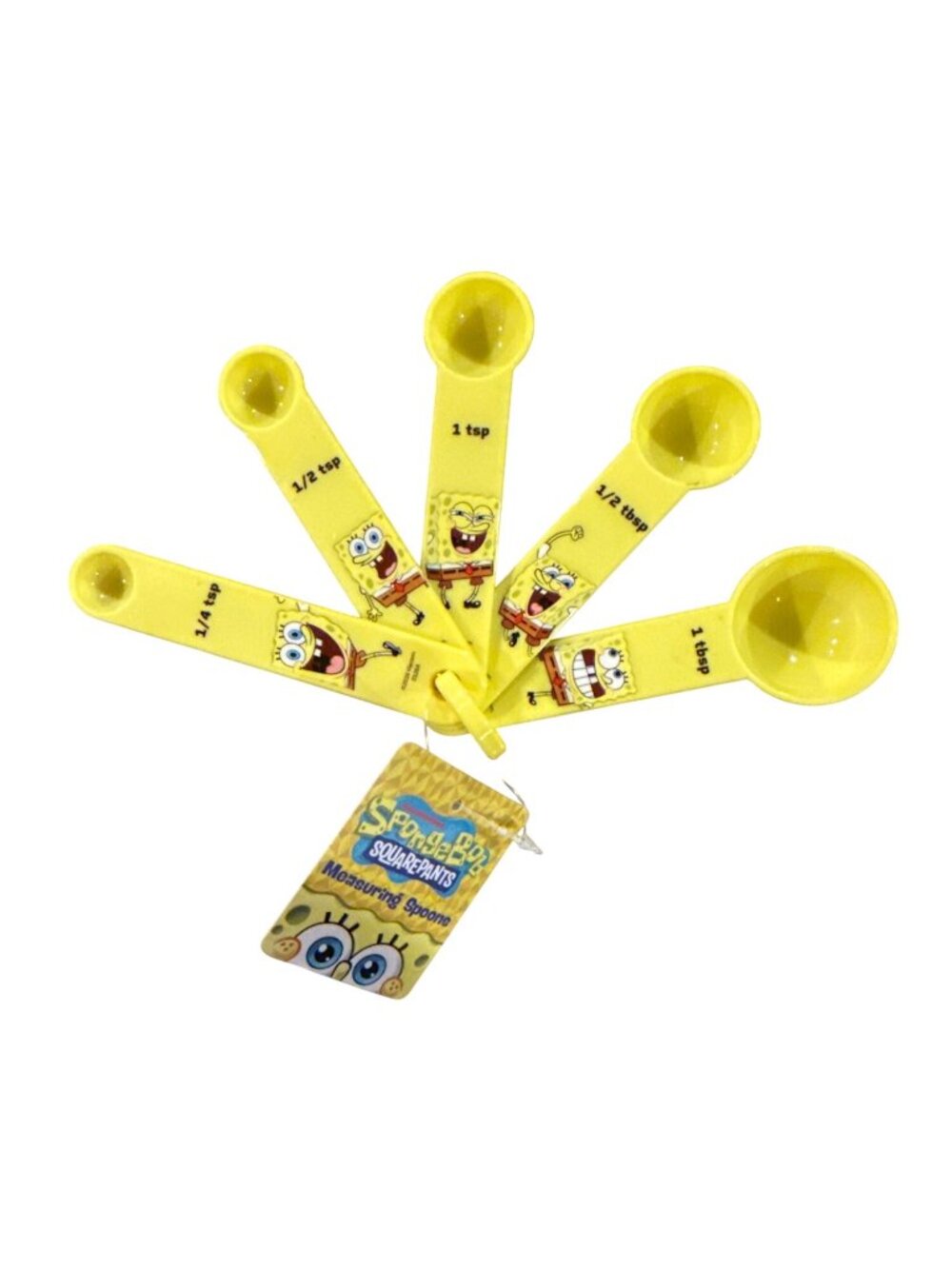 Nickelodeon SpongeBob SquarePants Measuring Spoons 5pc Set 1/4 Tsp To 1 Tbsp